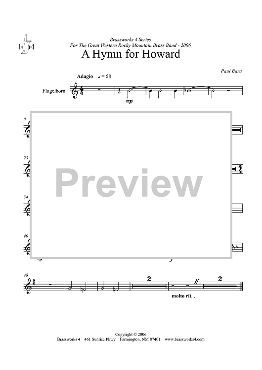 A Hymn for Howard - Flugelhorn