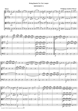 String Quartet No. 9, Movement 3 - Score