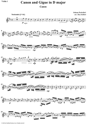 Canon and Gigue in D - Violin 1