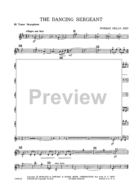 The Dancing Sergeant - Tenor Sax