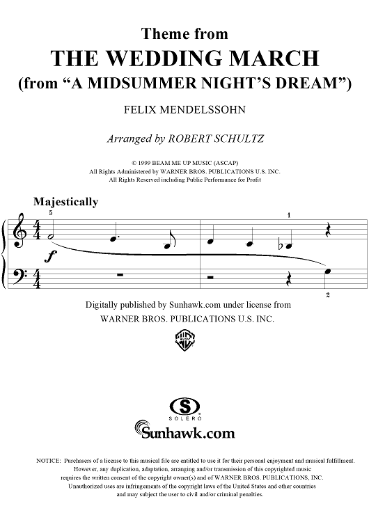 The Wedding March (from the opera A Misummer Night's Dream) (Theme)