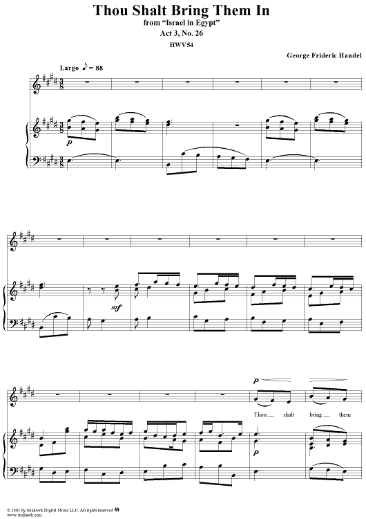 Israel In Egypt Oratorio, Act 3: Moses Song, no.26: Thou Shalt Bring Them In, Air