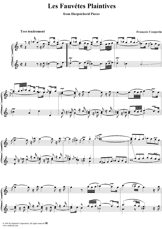 Harpsichord Pieces, Book 3, Suite 14, No. 3: Les Fauvétes Plaintives