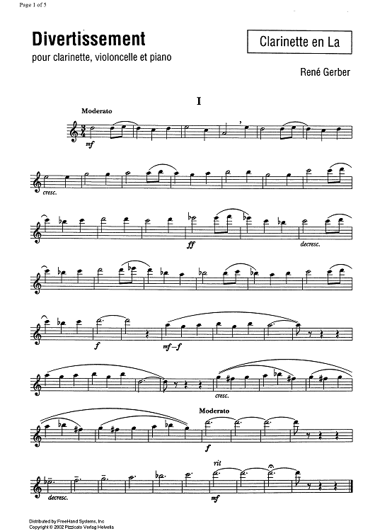 Divertissement - Clarinet in A
