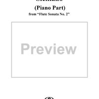 Siciliano from "Flute Sonata No. 2" - Piano Score