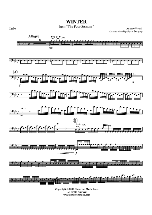 Winter from "The Four Seasons" - Tuba