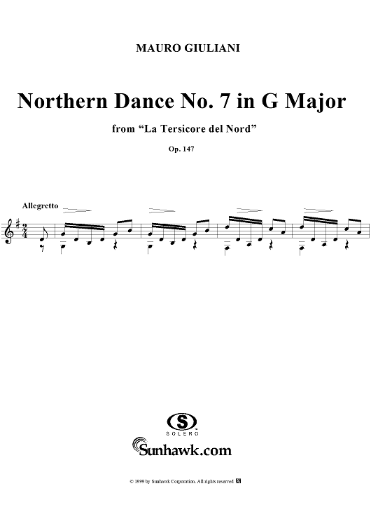 Northern Dance No. 7 in G major - From "La Tersicore del Nord" Op. 147