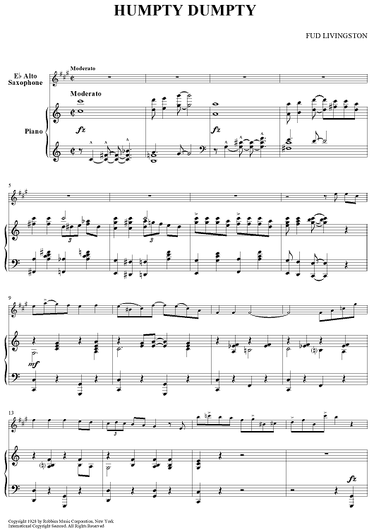 Humpty Dumpty - Piano Score