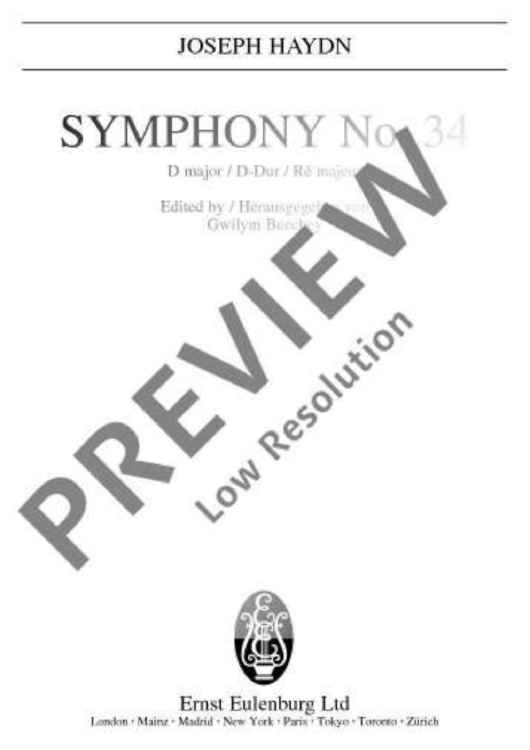 Symphony No. 34 D major - Full Score