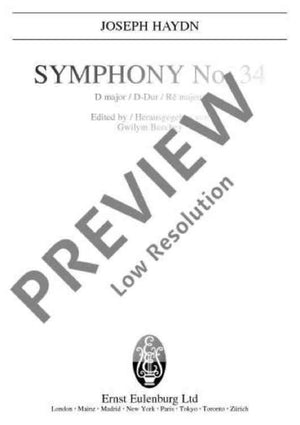 Symphony No. 34 D major - Full Score