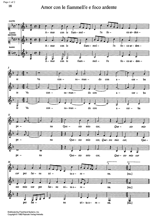 Amor con le fiammell'e e foco ardente