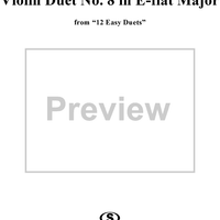 Violin Duet No. 8 in E-flat Major from "Twelve Easy Duets", Op. 10 - Violin 1