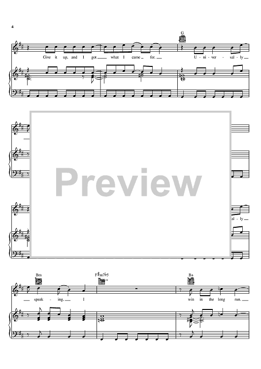 Universally Speaking" Sheet Music by Red Hot Chili Peppers for Piano/Vocal/Chords Sheet Music Now