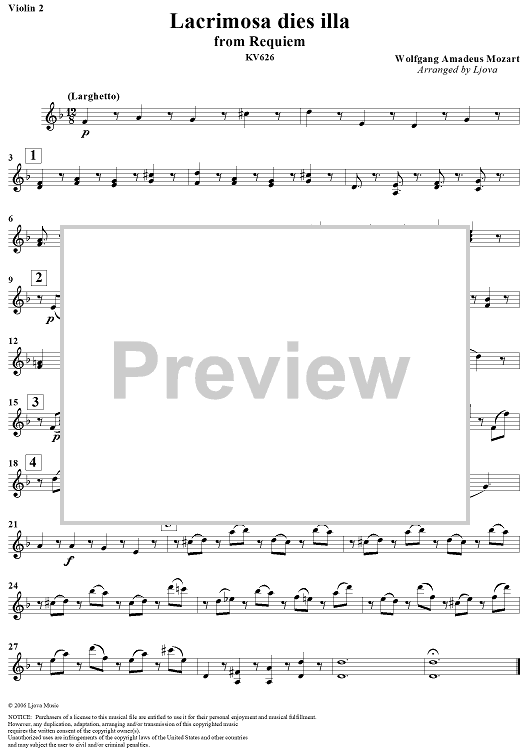 Lacrimosa dies illa - Violin 2