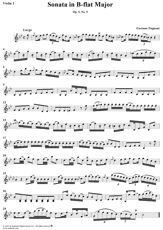 Sonata in B-flat Major, Op. 5, No. 5 - Violin 1