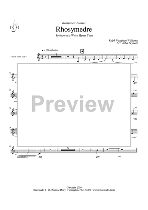 Rhosymedre - Prelude on a Welsh Hymn Tune - Horn 1 in F