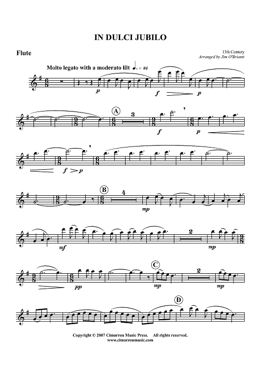 In Dulci Jubilo - Flute