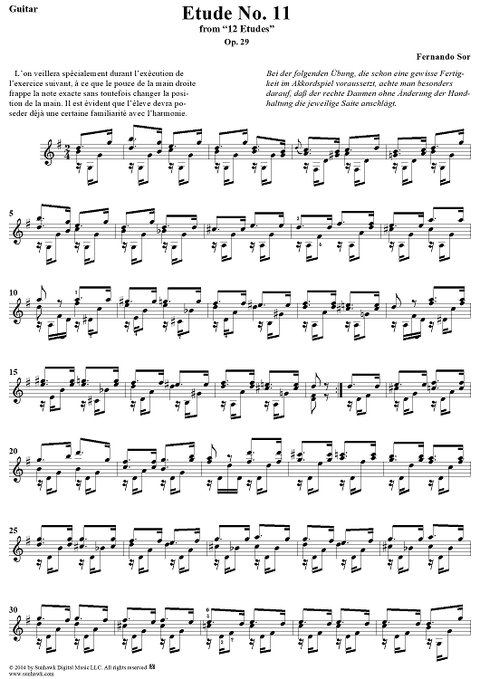 Twelve Etudes, Op. 29, No. 11