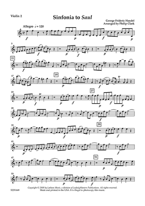 Sinfonia to Saul - Violin 2