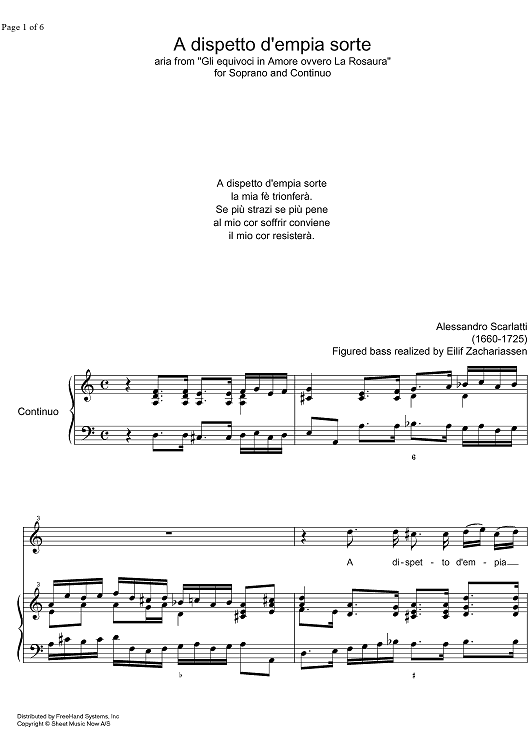 A dispetto d'empia sorte - Score