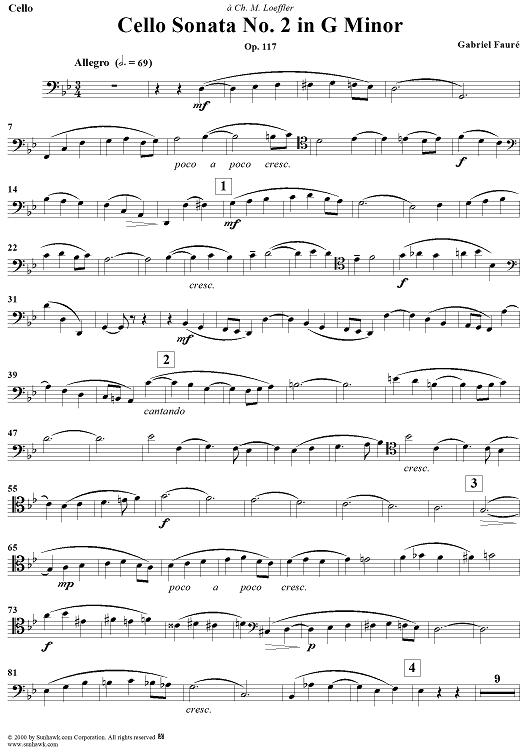 Cello Sonata No. 2 in G Minor - Cello