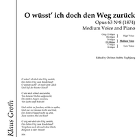O wüsst' ich doch den Weg zurück Op.63 No. 8