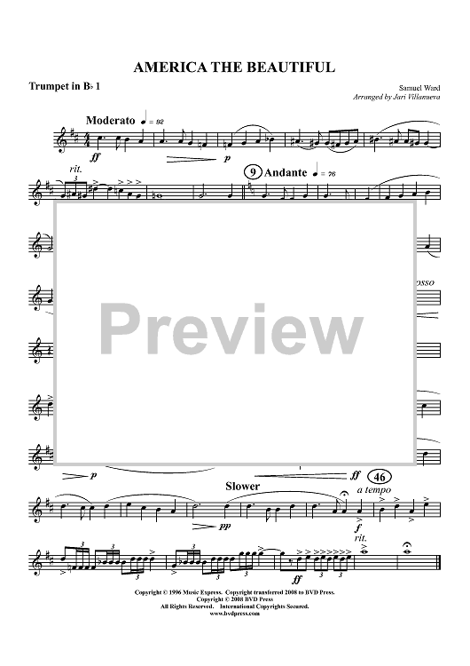 America the Beautiful - Trumpet 1