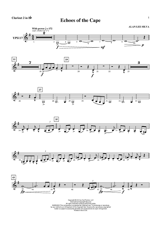Echoes of the Cape - Clarinet 2 in Bb