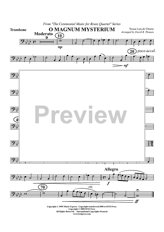 O Magnum Mysterium - Trombone