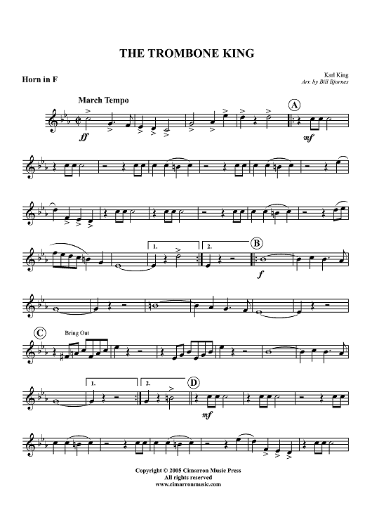 The Trombone King - Horn in F