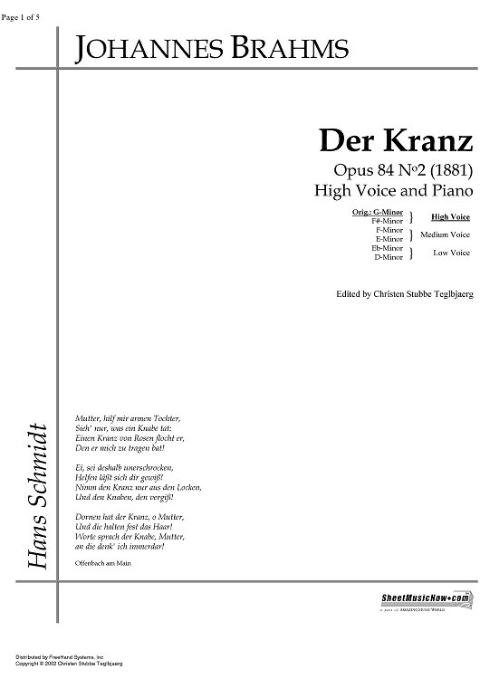 Der Kranz Op.84 No. 2