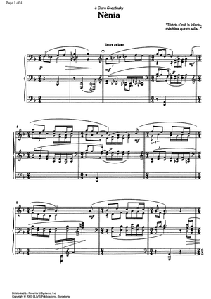 Nènia (from De les terres altes) - Piano