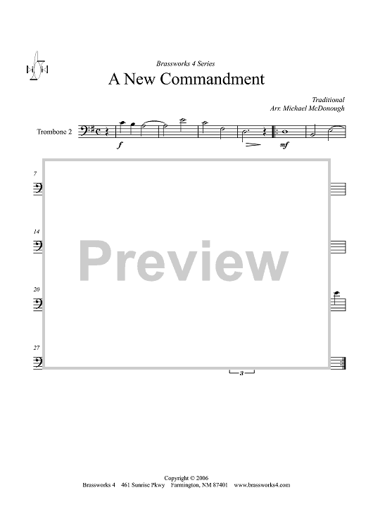 A New Commandment - Trombone 2