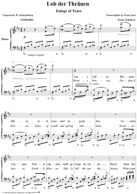 Lob der Tränen, Op.13 No.2, D711