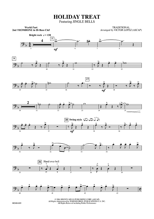 Holiday Treat - Trombone 2 in B-flat BC