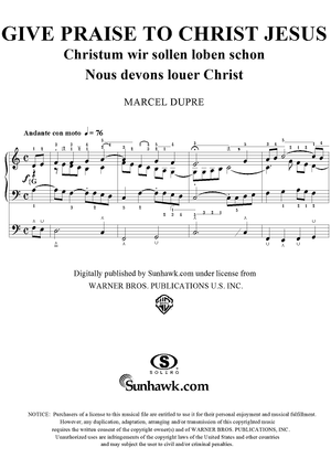 Give Praise to Christ Jesus, from "Seventy-Nine Chorales", Op. 28, No. 14
