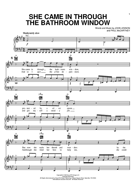 She Came In Through The Bathroom Window