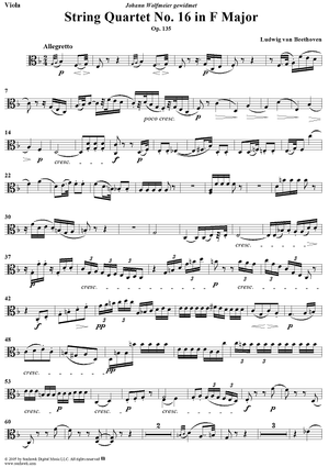 String Quartet No. 16 in F Major, Op. 135 - Viola