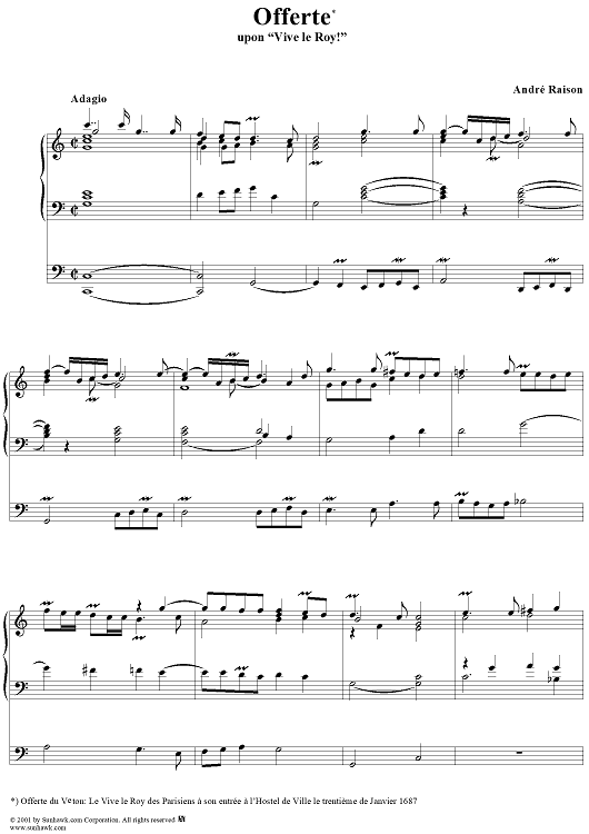 Offerte upon "Vive le Roy!"