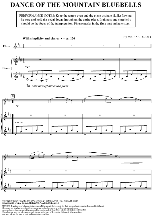 Dance of the Mountain Bluebells - Piano