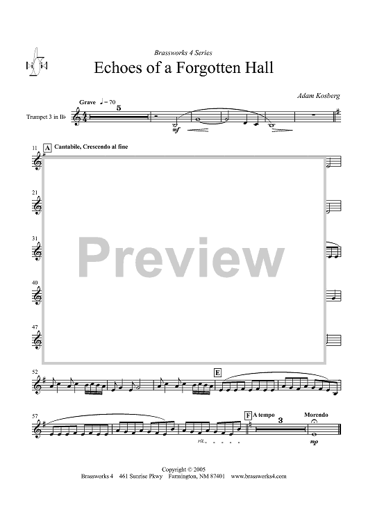 Echoes of a Forgotten Hall - Trumpet 3 in Bb