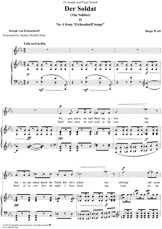 Der Soldat, II: Wagen musst du, No. 6 from "Eichendorff Lieder"