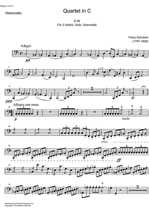String Quartet No. 4 C Major D46 - Cello