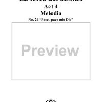 La forza del destino, Act 4, No. 26, Melody. "Pace, pace mio Dio" - Score