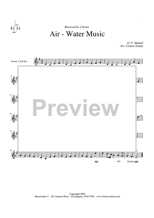 Air - Water Music - Cornet 2/Trumpet 2