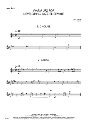 Warm-ups for Developing Jazz Ensemble - Tenor Sax 1