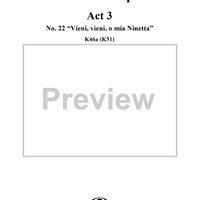 "Vieni, vieni, o mia Ninetta", No. 22 from "La Finta Semplice", Act 3, K46a (K51) - Full Score