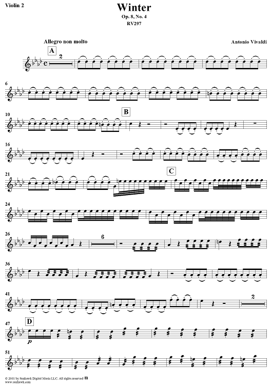 The Four Seasons, No. 4: Winter - Violin 2