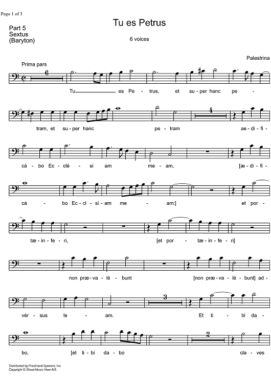 Tu es Petrus - Sextus (Baryton)