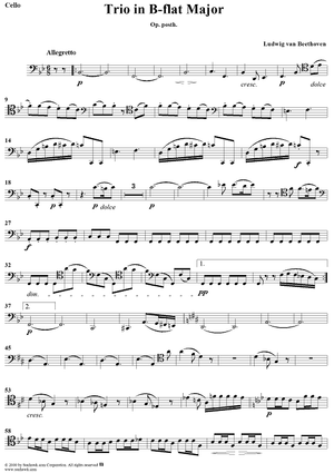 Trio in B-flat Major, Op. posth. - Cello
